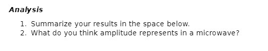 Analysis 1. Summarize your results in the space below. 2. What do