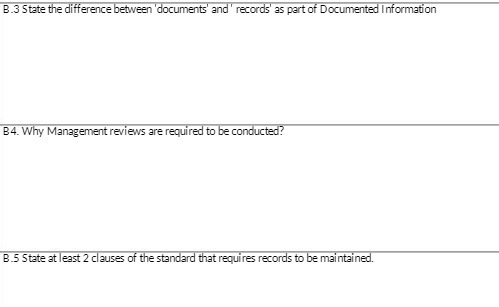  B.3 State the difference between 'documents' and ' records' as part