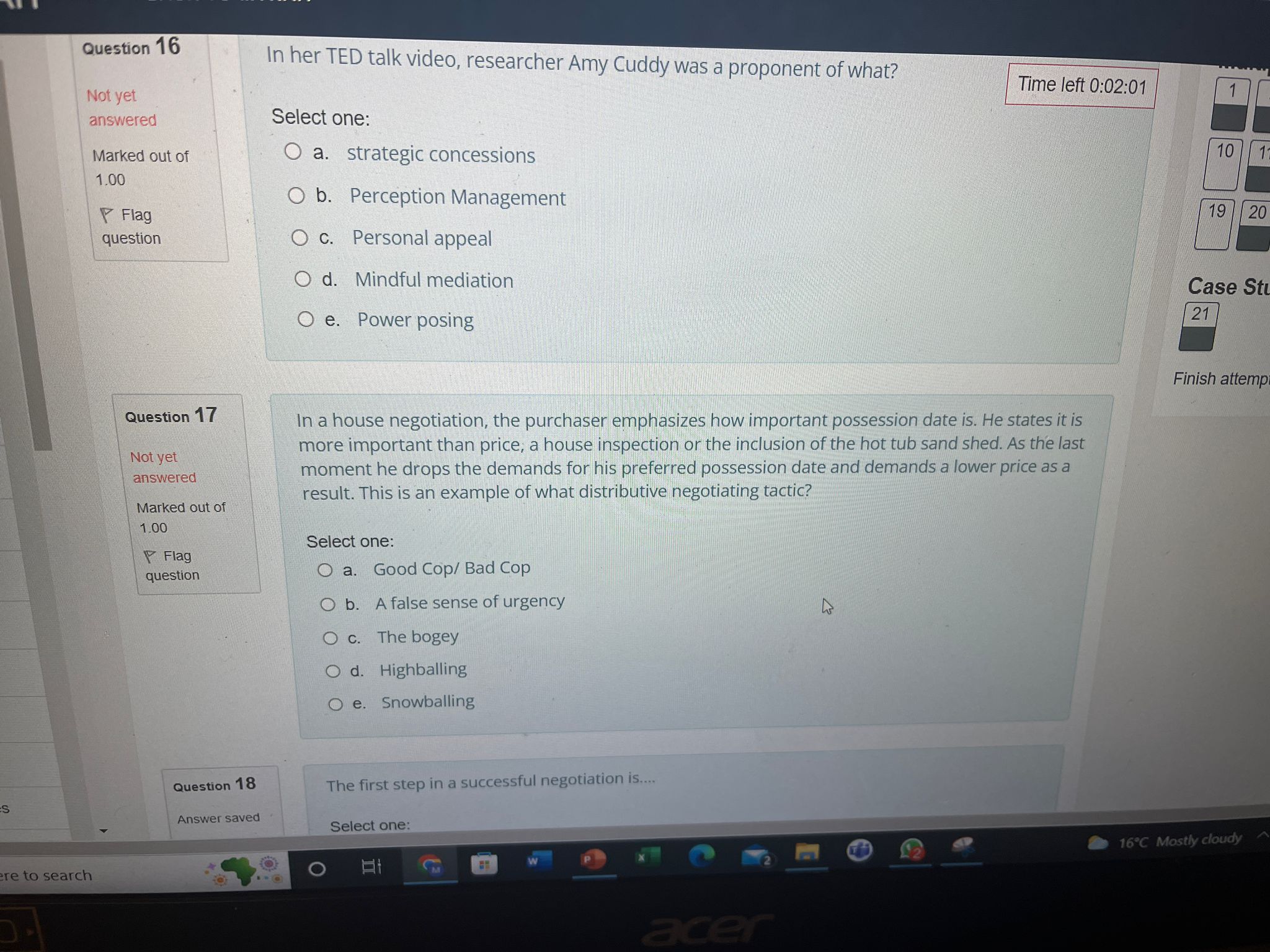 Question 1 A bargaining approach where the goal is to divide up