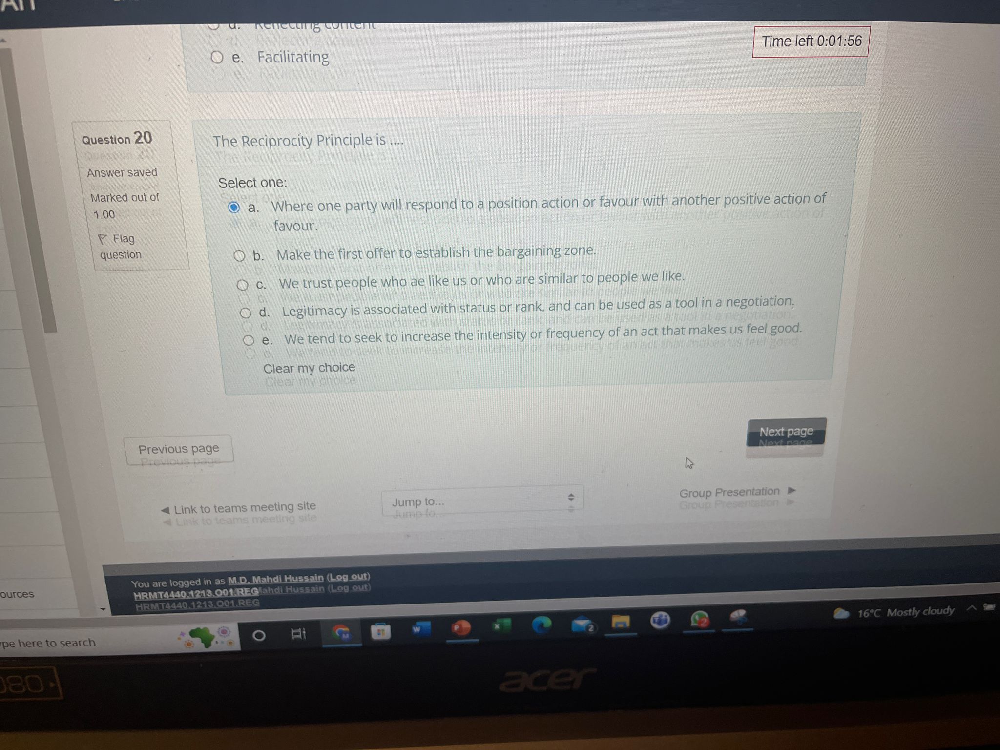 Select one: Marked out of 10 17 1.00 O a. Interest Based