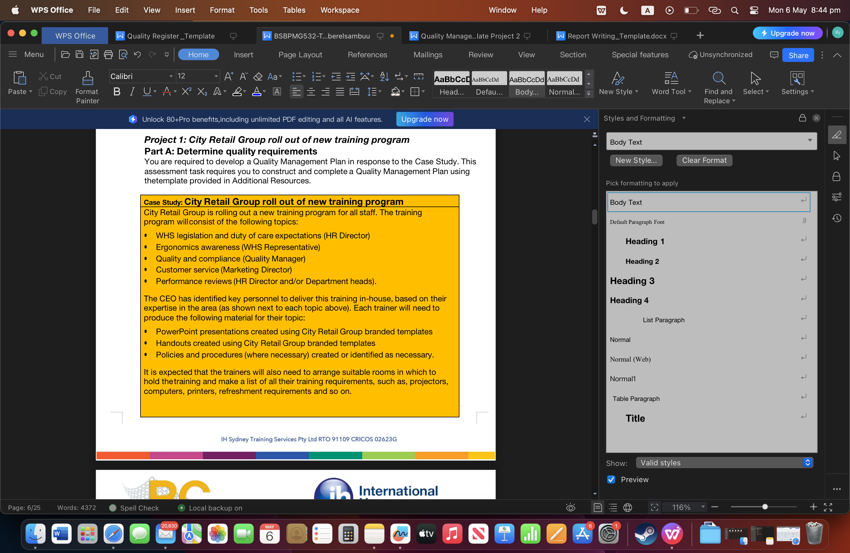 WPS Office File Edit View Insert Format Tools Tables Workspace Window
