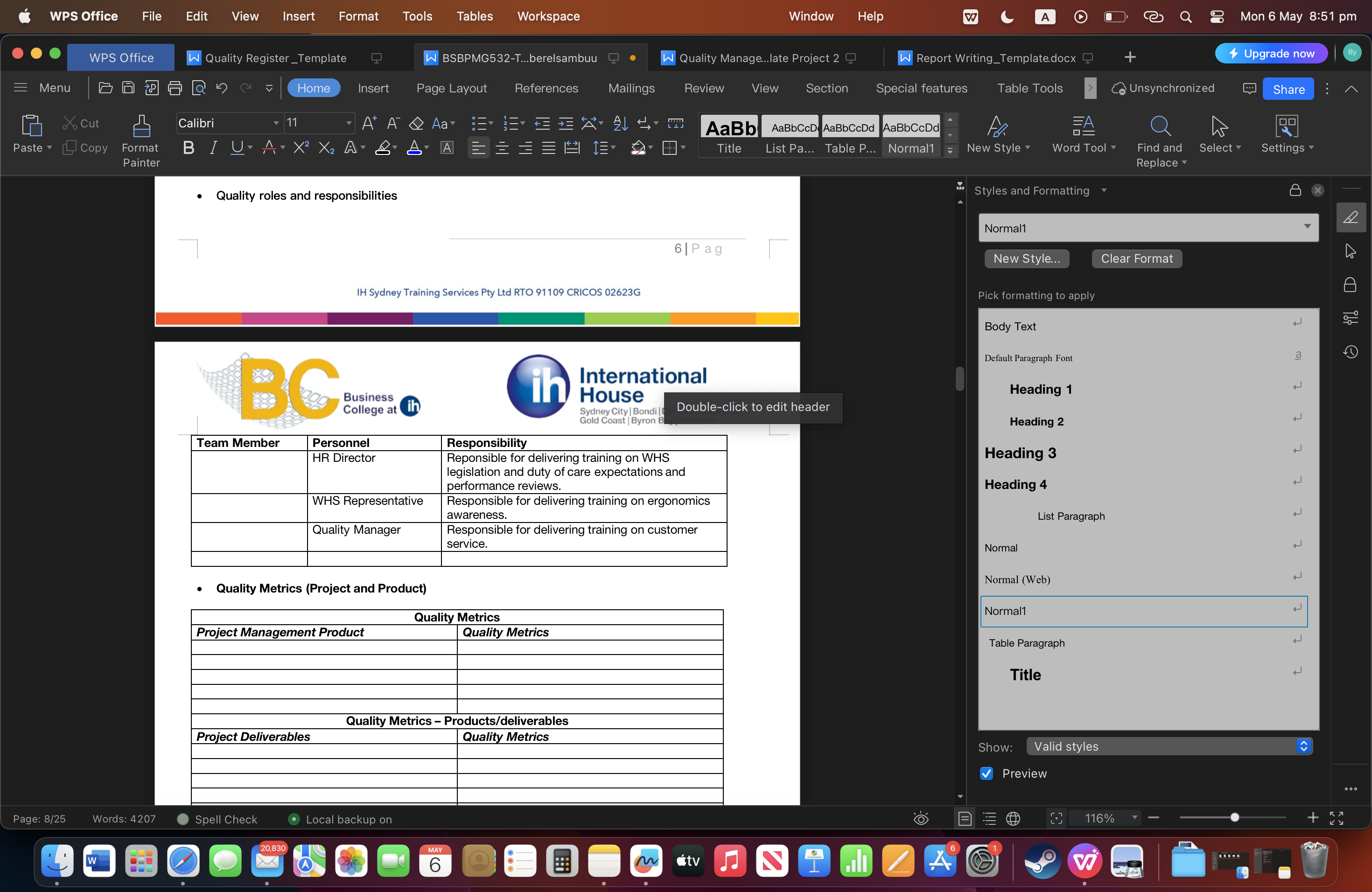 Manage.late Project 2 2 = Menu Home Insert Page Layout References Mailings