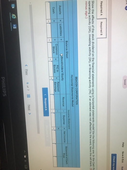 dividends LO 8-7 Check my wo Beacon Corporation issued a 7 percent