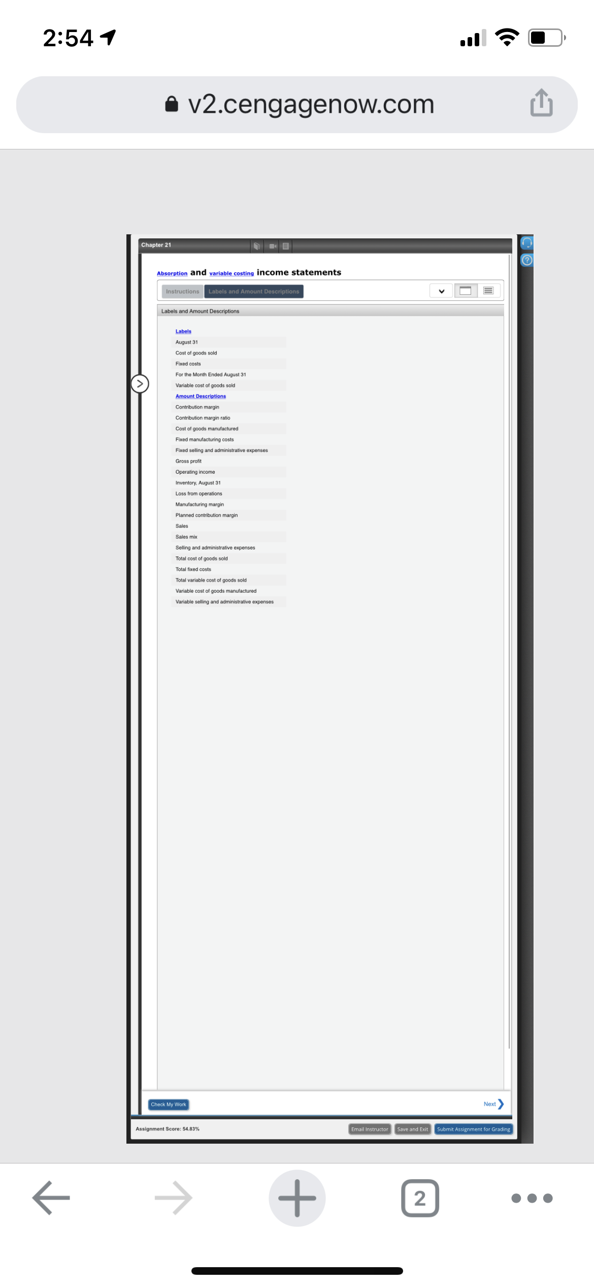 concept?? How do you make an income statement based on the variable