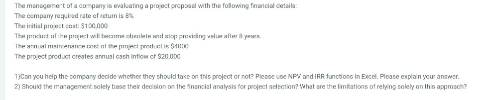 Could someone please help me in this question?? The management of a