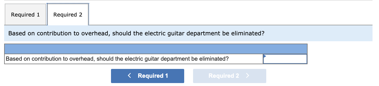 its electric guitar department since it has a net loss. The company