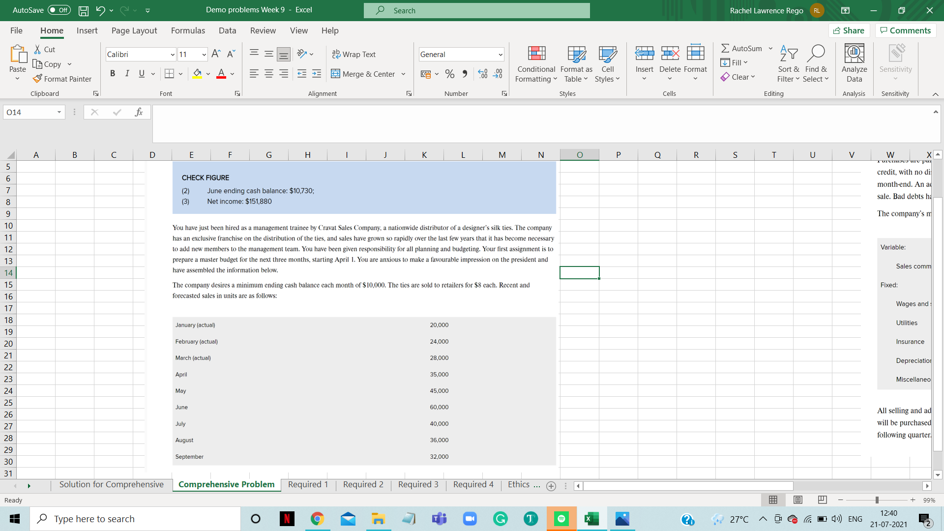 can someone please help me AutoSave . Off) Demo problems Week 9