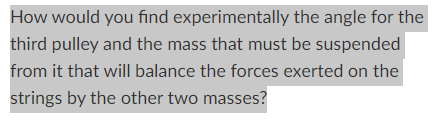 Please don't draw a diagram, just write. How would you find experimentally