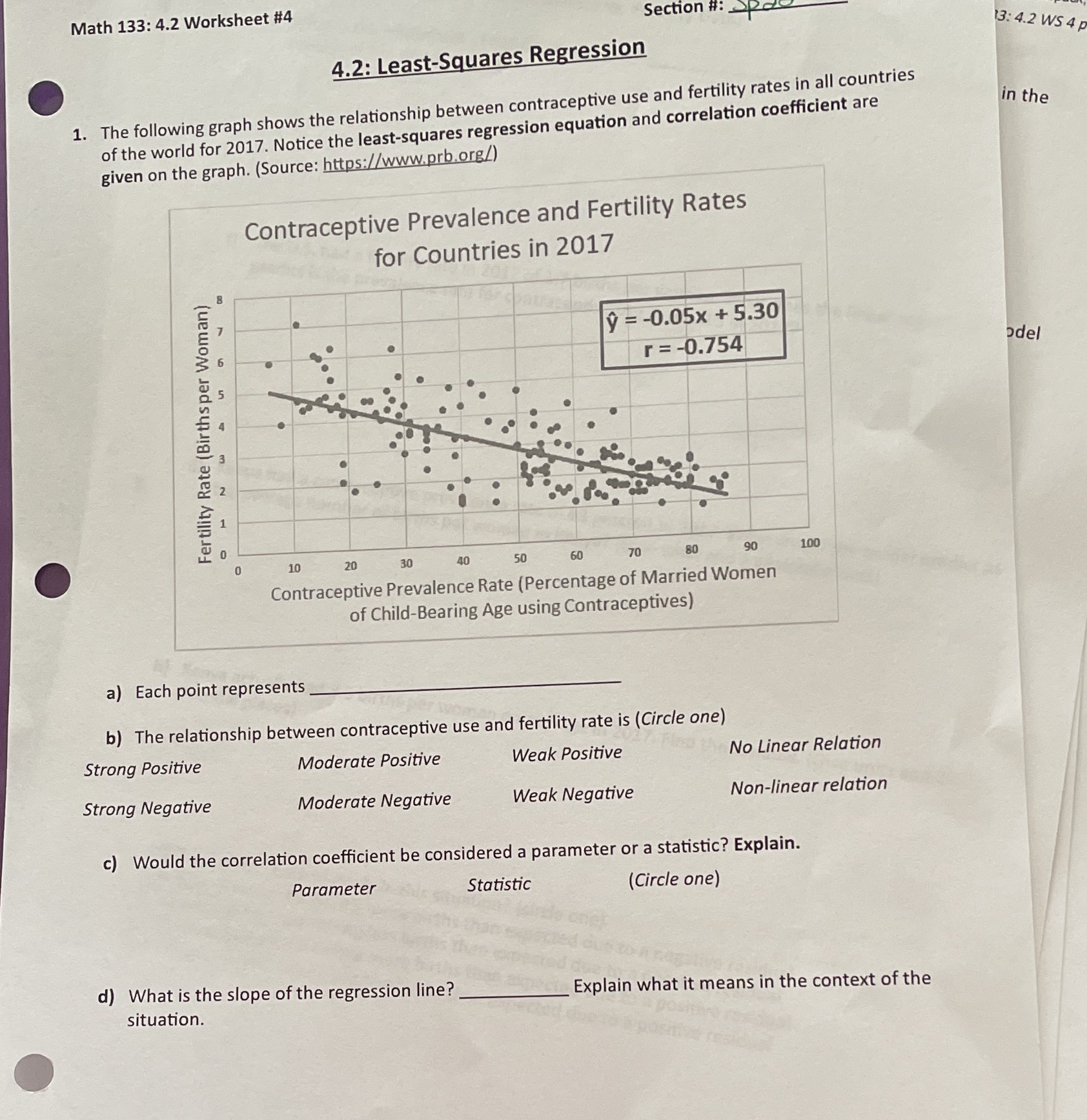 Math 133: 4.2 Worksheet #4 Section #:_ 13:4.2 WS 4 4.2:
