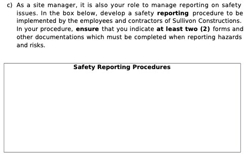 c) As a site manager, it is also your role to