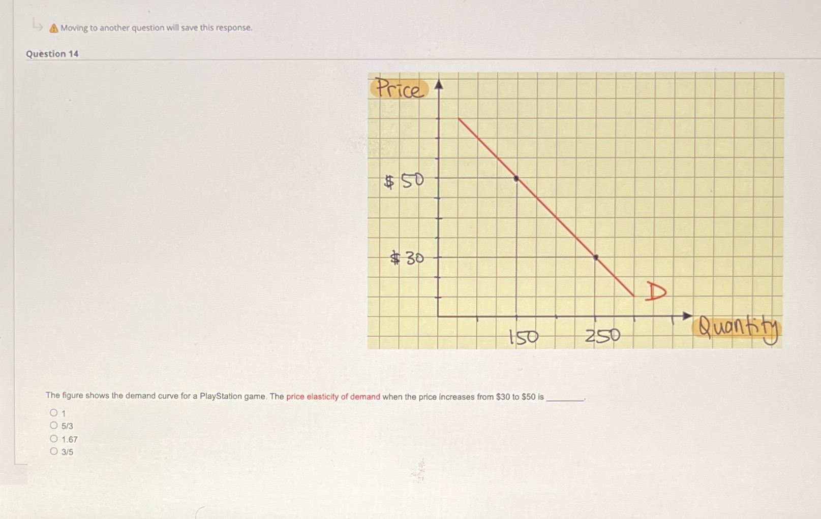  AMoving to another question will save this response. Question 14 Price
