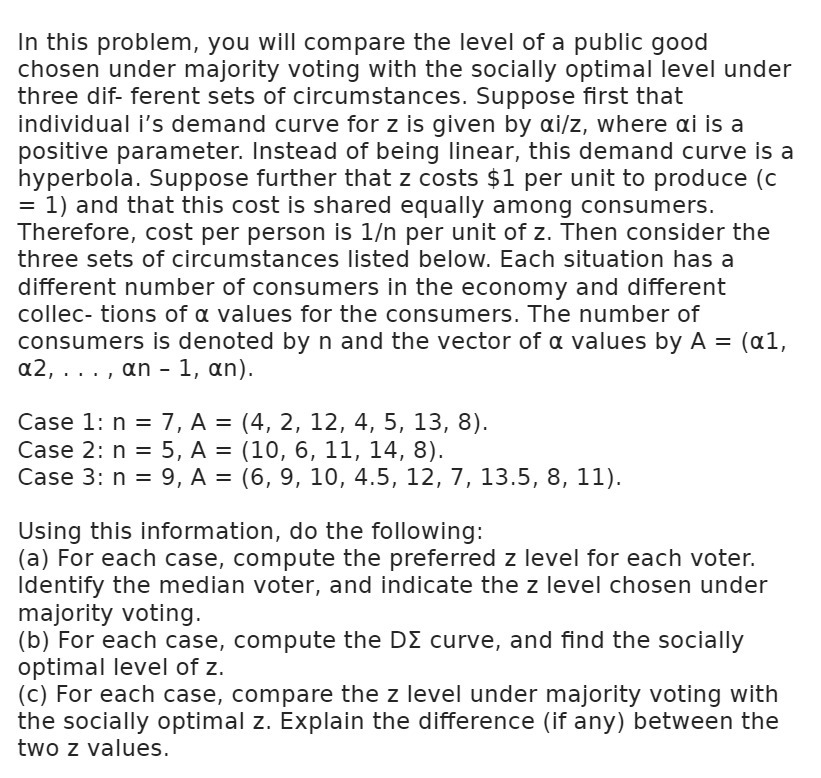 In this problem, you will compare the level of a public
