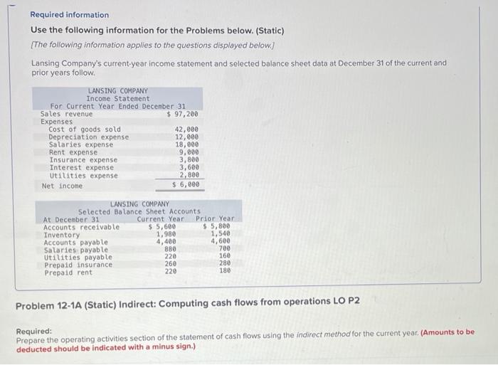 need help figuring all this out Required information Use the following information