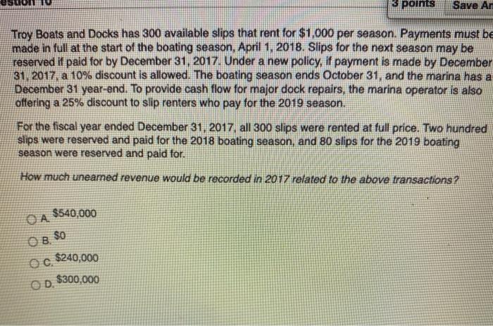 answer fast Points Save Ar Troy Boats and Docks has 300 available
