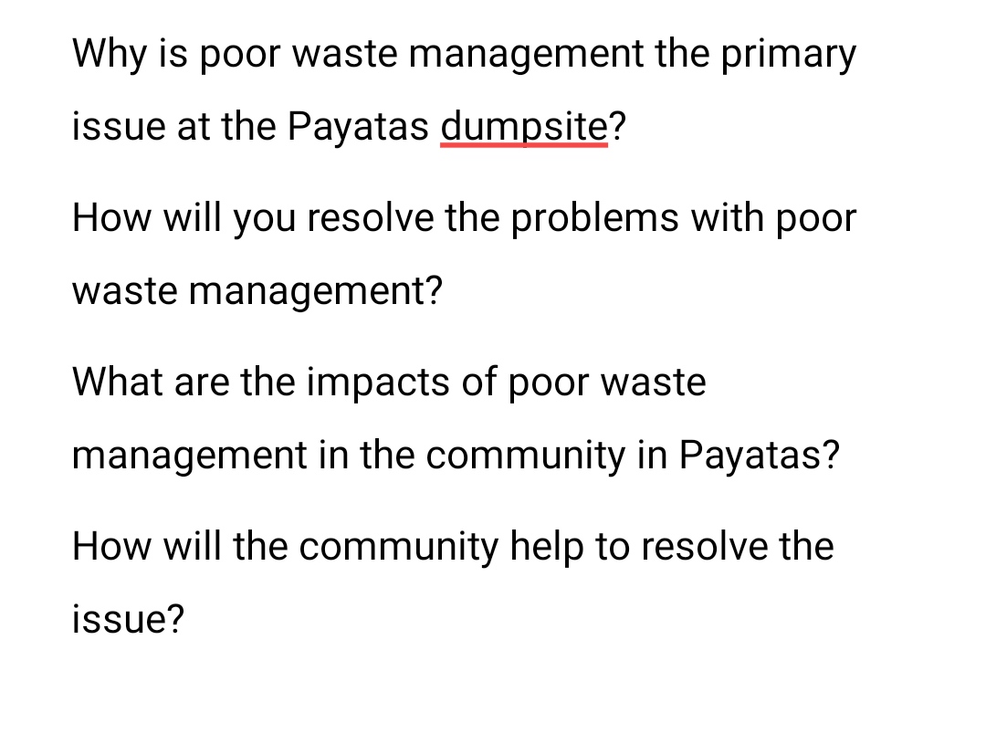 Why is poor waste management the primary issue at the Payatas
