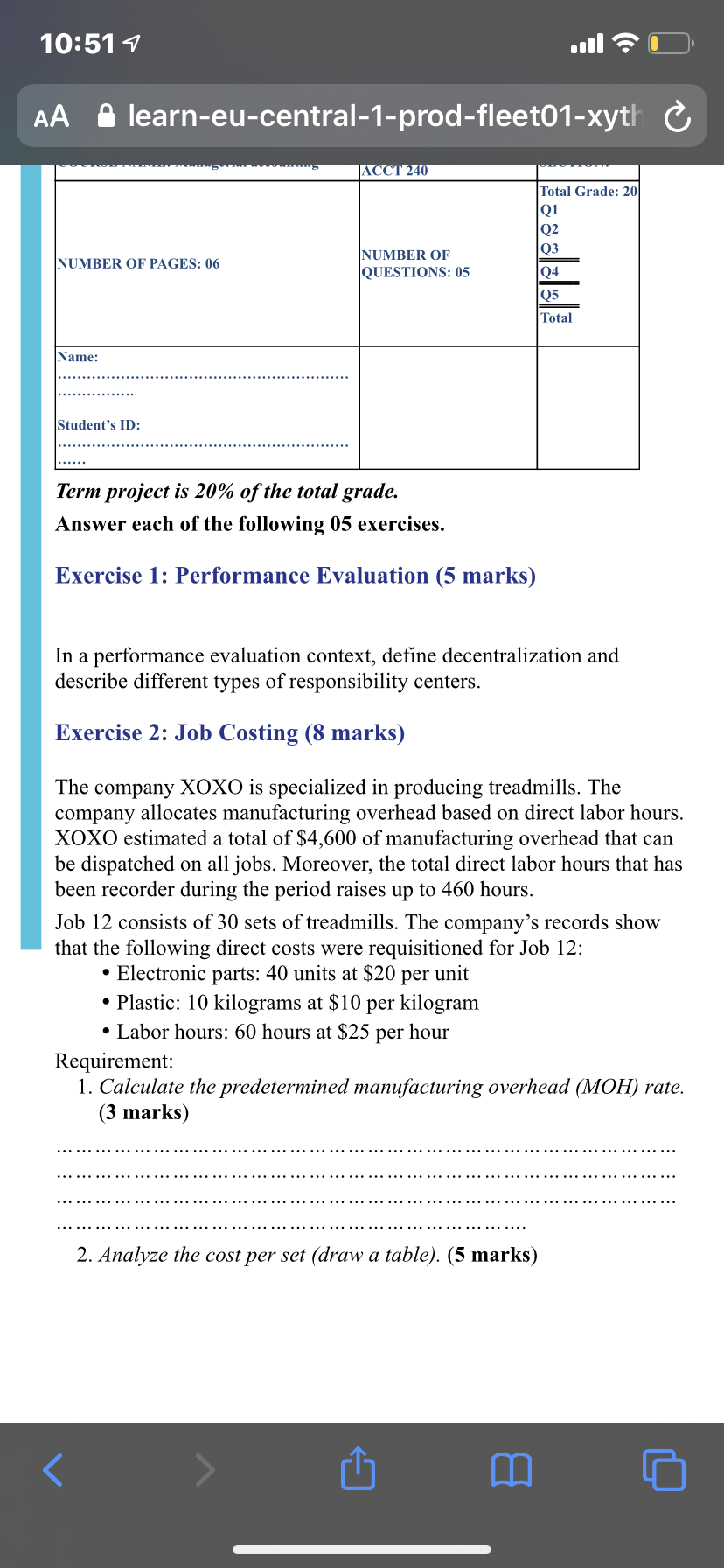 not a screenshot 10:514 IIII?' H learn-eu-central-1-prod-f|eet01-xythos.s3.eu-central-1.an1azonaws.c Exercise 3: Process Costing (7