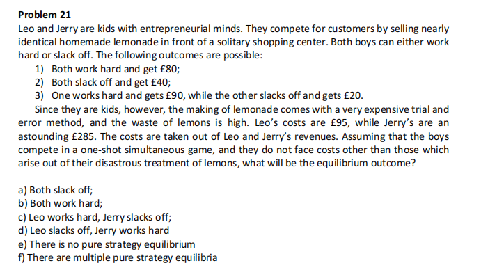 Only typing....don't upload photos for answer Problem 21 Leo and Jerry are