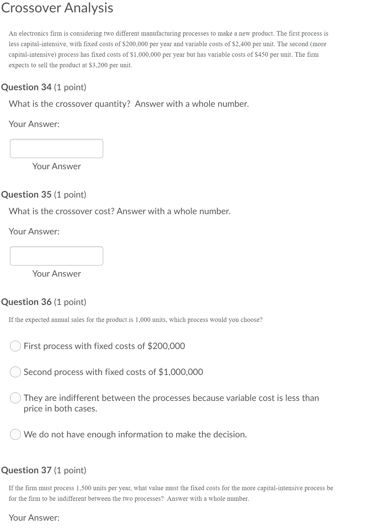this is one question with multiple parts Crossover Analysis An electronics rm