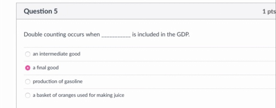 O Supply of goods and services would decrease.Question 10 1 pt: Due