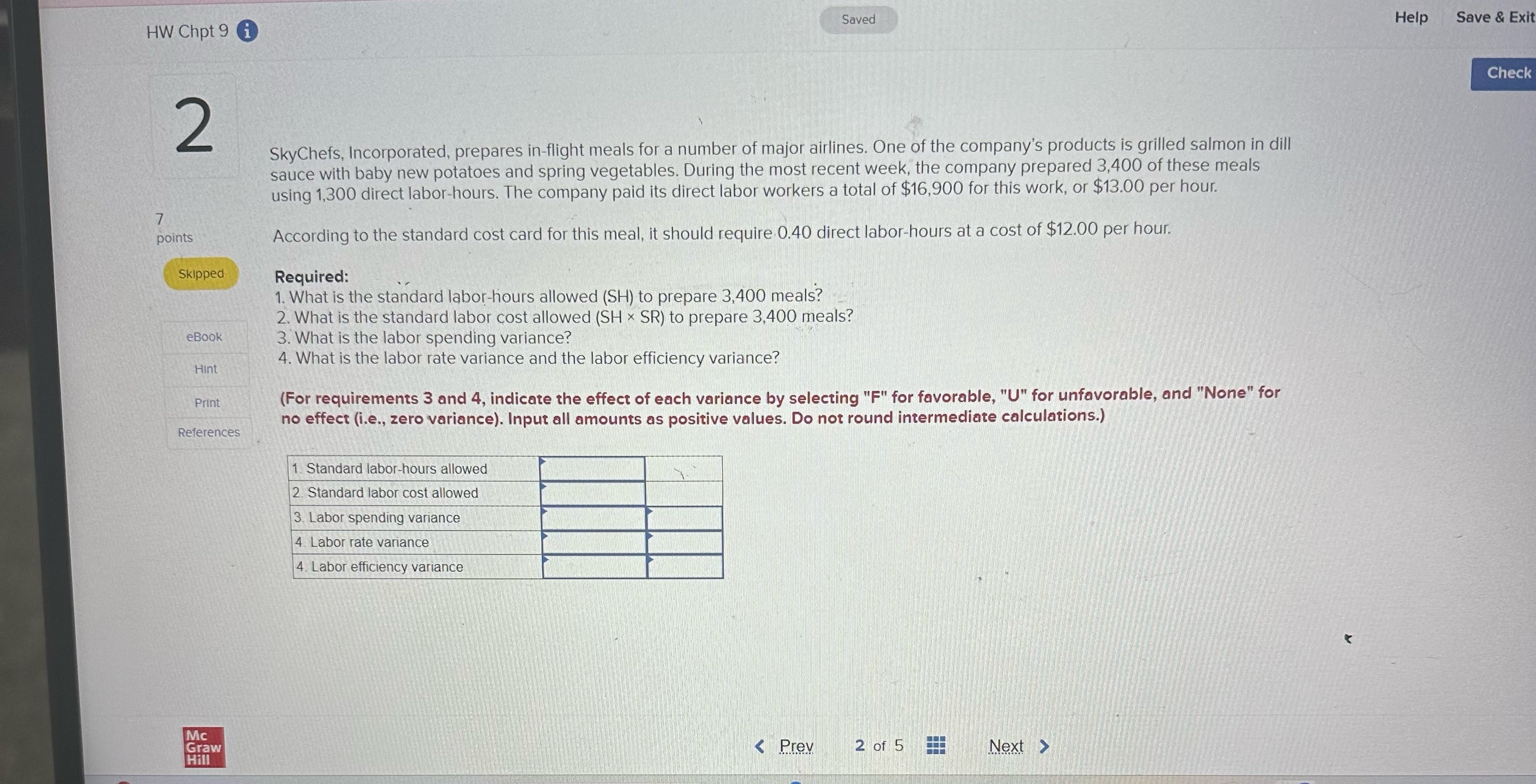  HW Chpt 9 i Saved Help Save & Exit Check 2