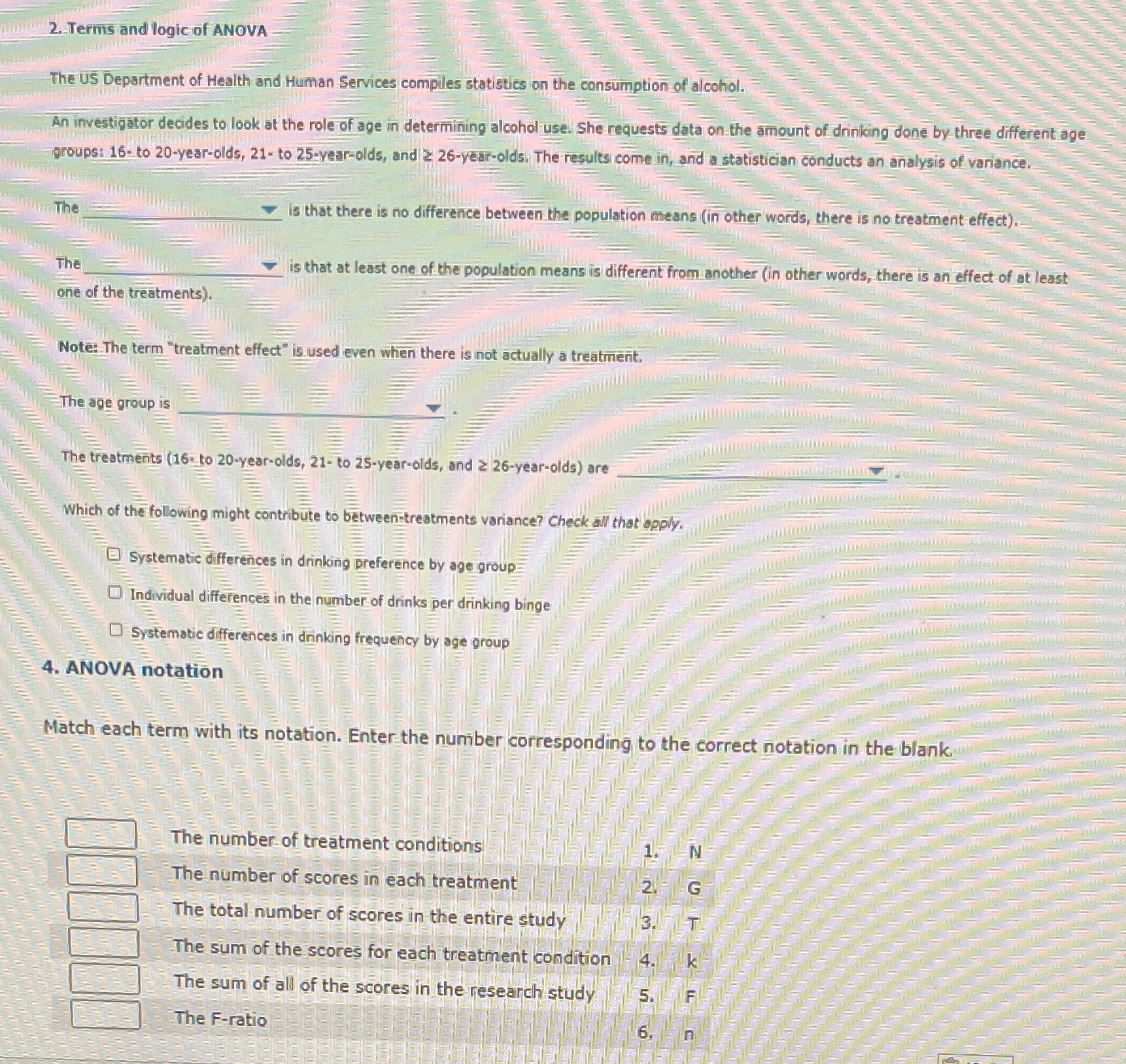 (Ch 12-prob set-Q2&4) please answer all questions. For question 2, answer selections