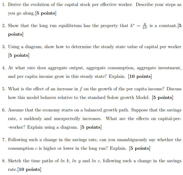 technological progress. That is, suppose that z = 1 for convenience, and