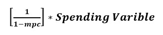 1) "Keynesian" problems FormulasConsumption = autonomous consumption plus the product of the