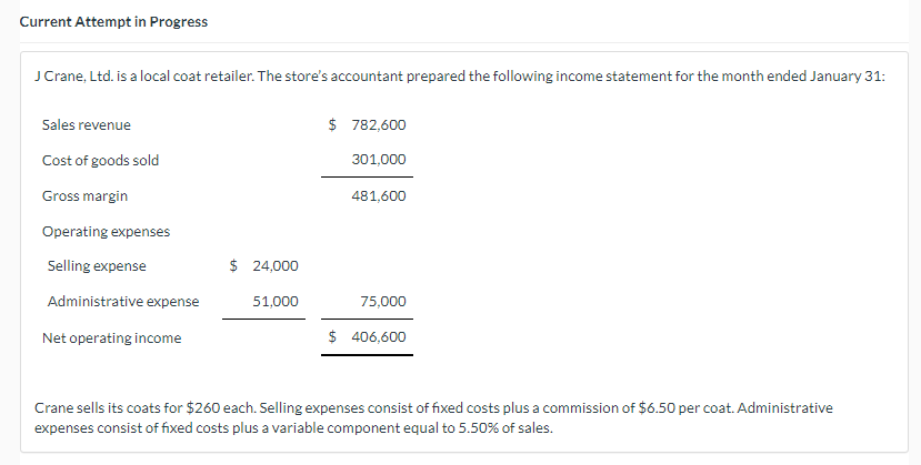 Current Attempt in Progress J Crane, Ltd. is a local coat
