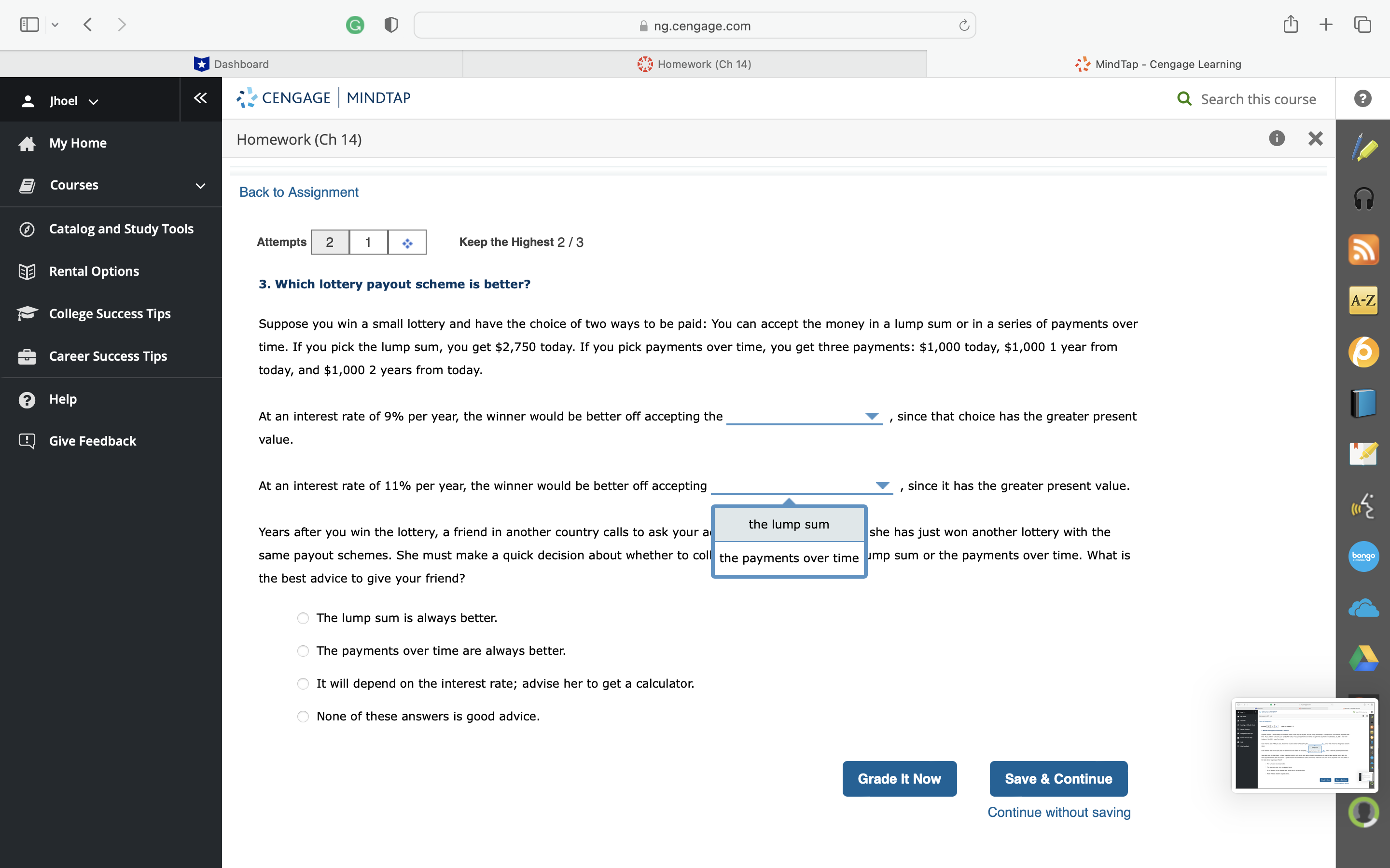 CQ Jhoel v My Home Courses Catalog and Study Tools Rental Options