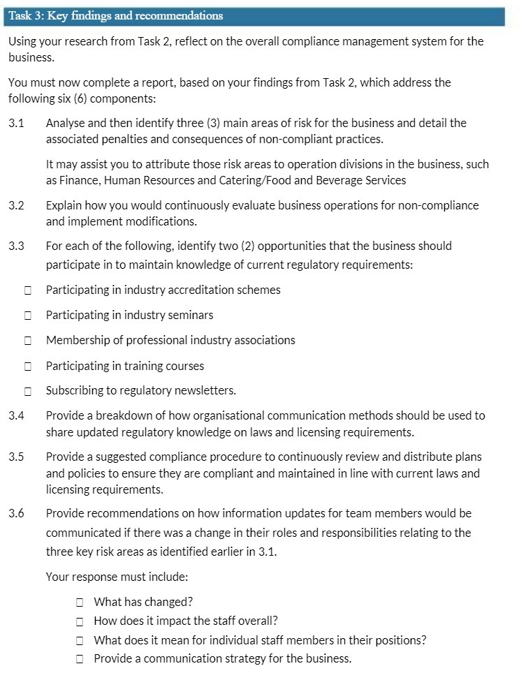 Task 3: Key findings and recommendations Using your research from Task
