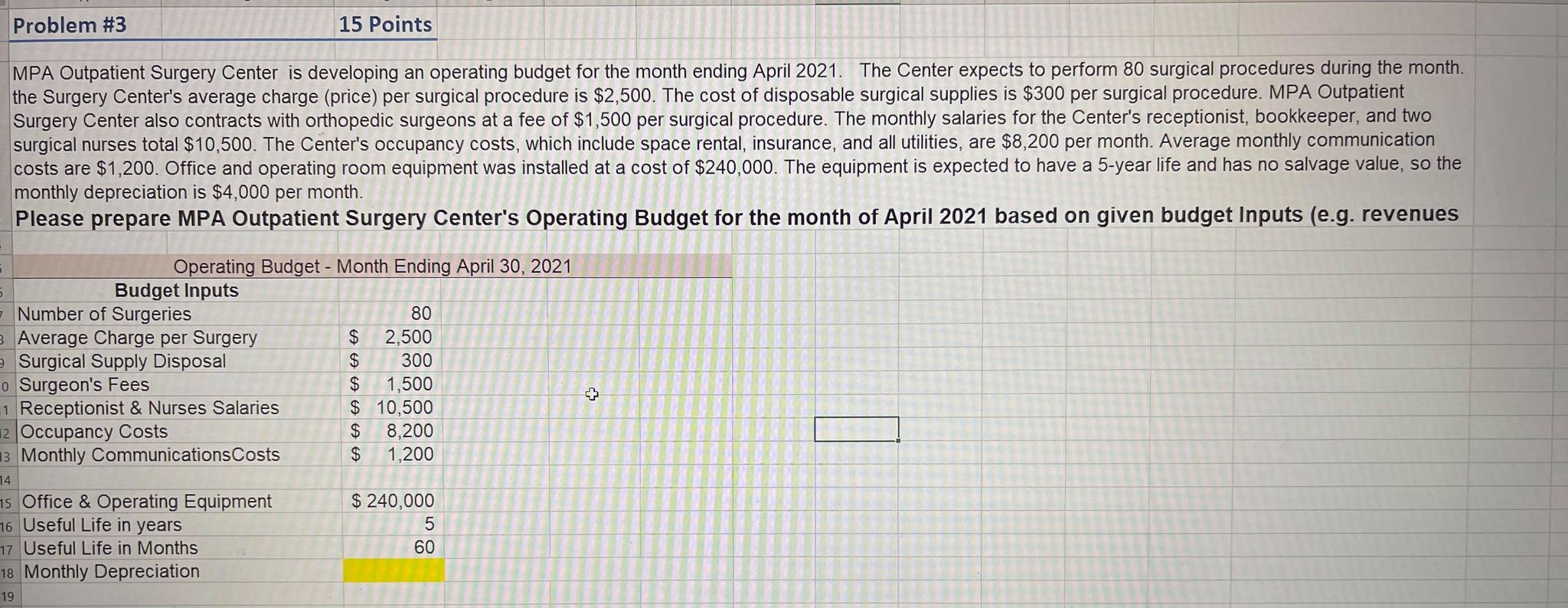the a) Construct the group's base case projected P&L statement b) What