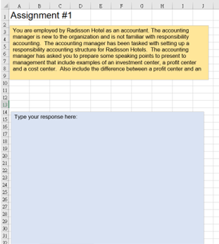  A B C D E F H Assignment #1 You are