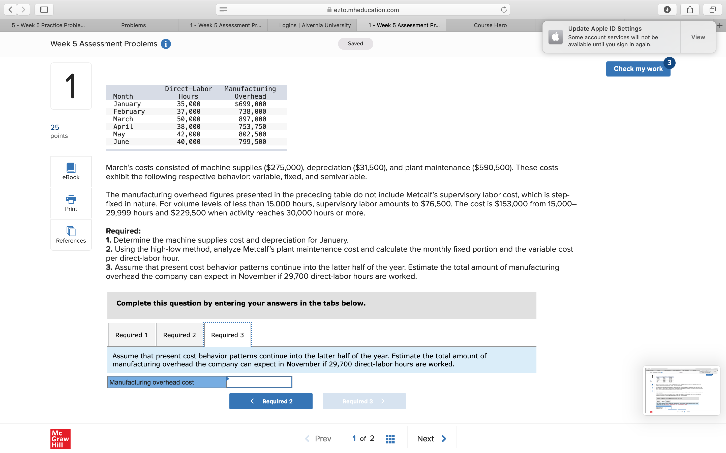 Week 5 Assessment Pr... Logins | Alvernia University 1 - Week 5