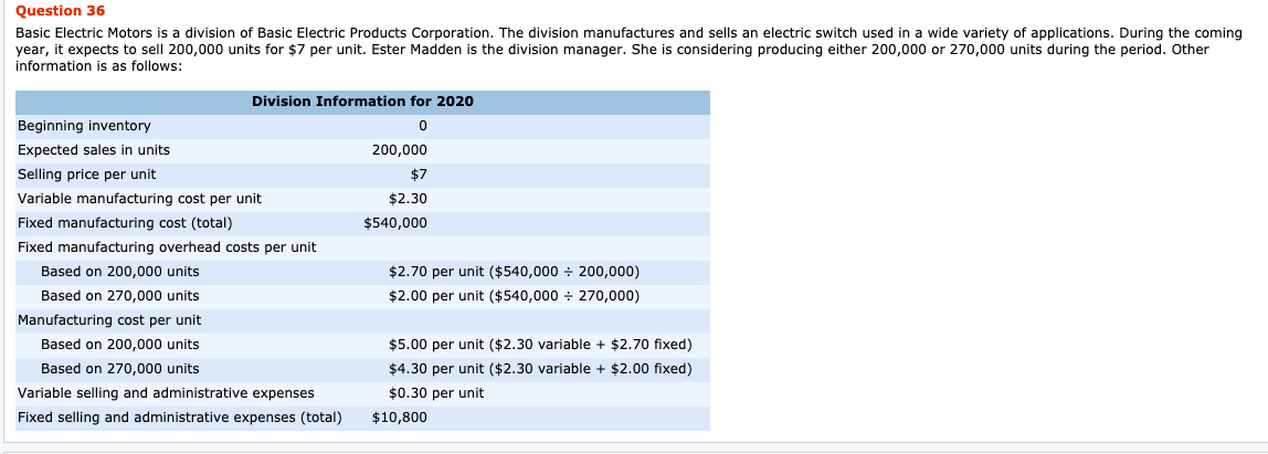 I don't understand this question Question 36 Basic Electric Motors is a