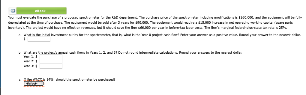C is a 'Yes' or 'No' question. E eBook You must evaluate