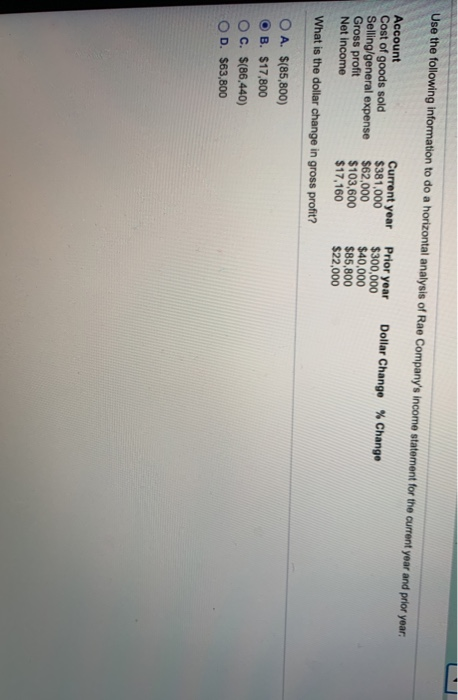 please solve the problem with steps, thanks Use the following information to