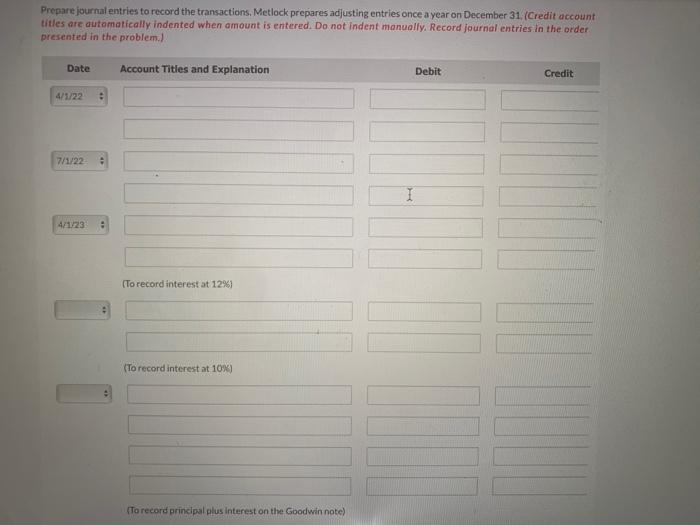 selected transactions. Apr. 1, 2022 Accepted Goodwin Company's 12-month, 12% note in