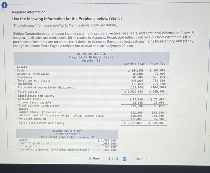 need help solving this Required information Use the following information for the