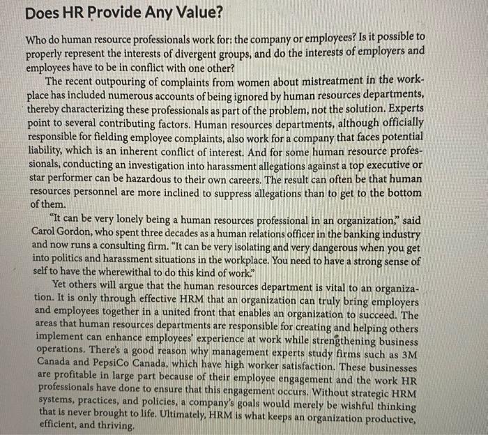  Does HR Provide Any Value? Who do human resource professionals work