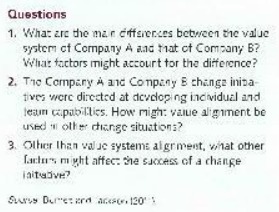 Questions 1. What are the mar differences between the value system