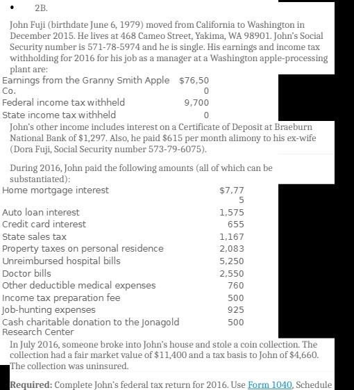  2B . John Full ( birthdate une 6 1979 moved from