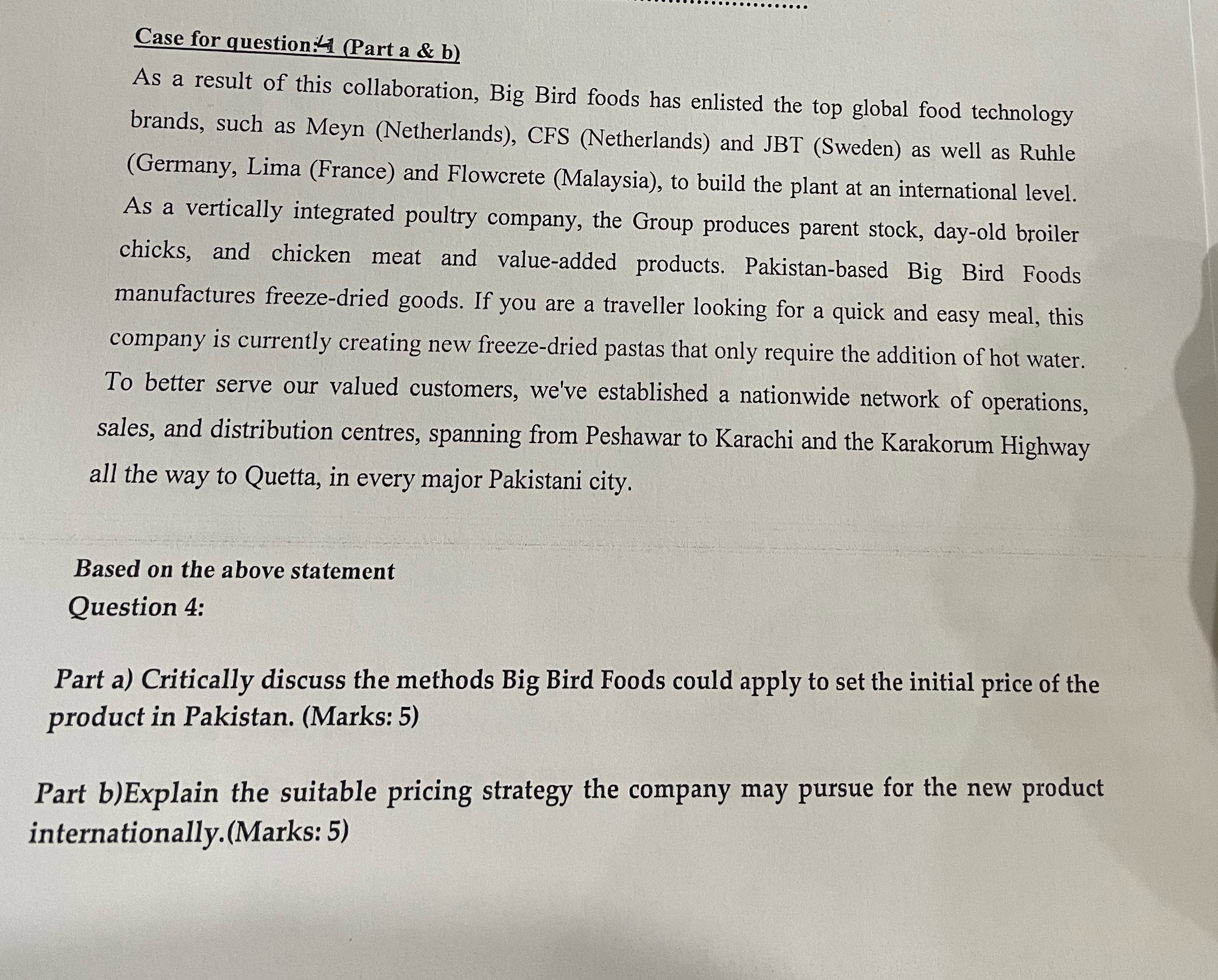 Please answer me quickly Case for question:41 (Part a & b) As