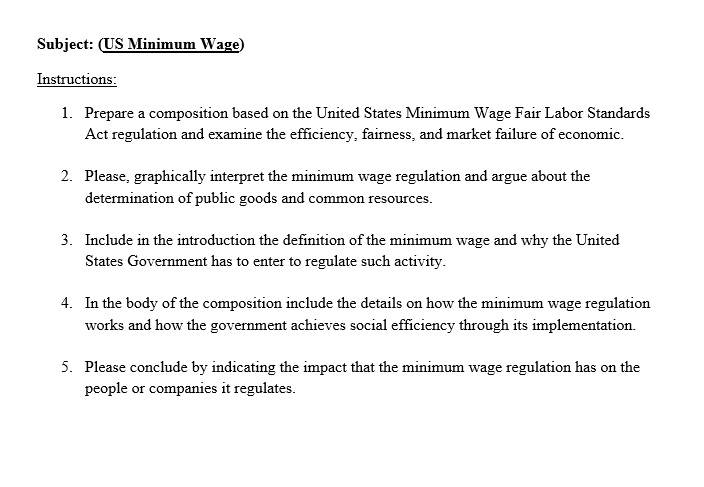 Can someone help with a composition based on the Minimum Wage Regulation?