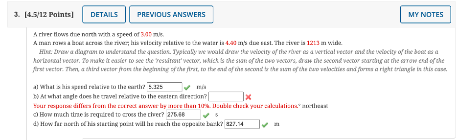 their at and 3! components: A = 5.03 i -9.97 j =