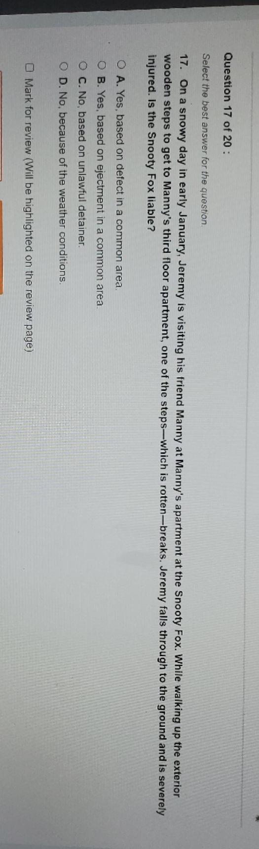 please help me answer this question Question 17 of 20 : Select