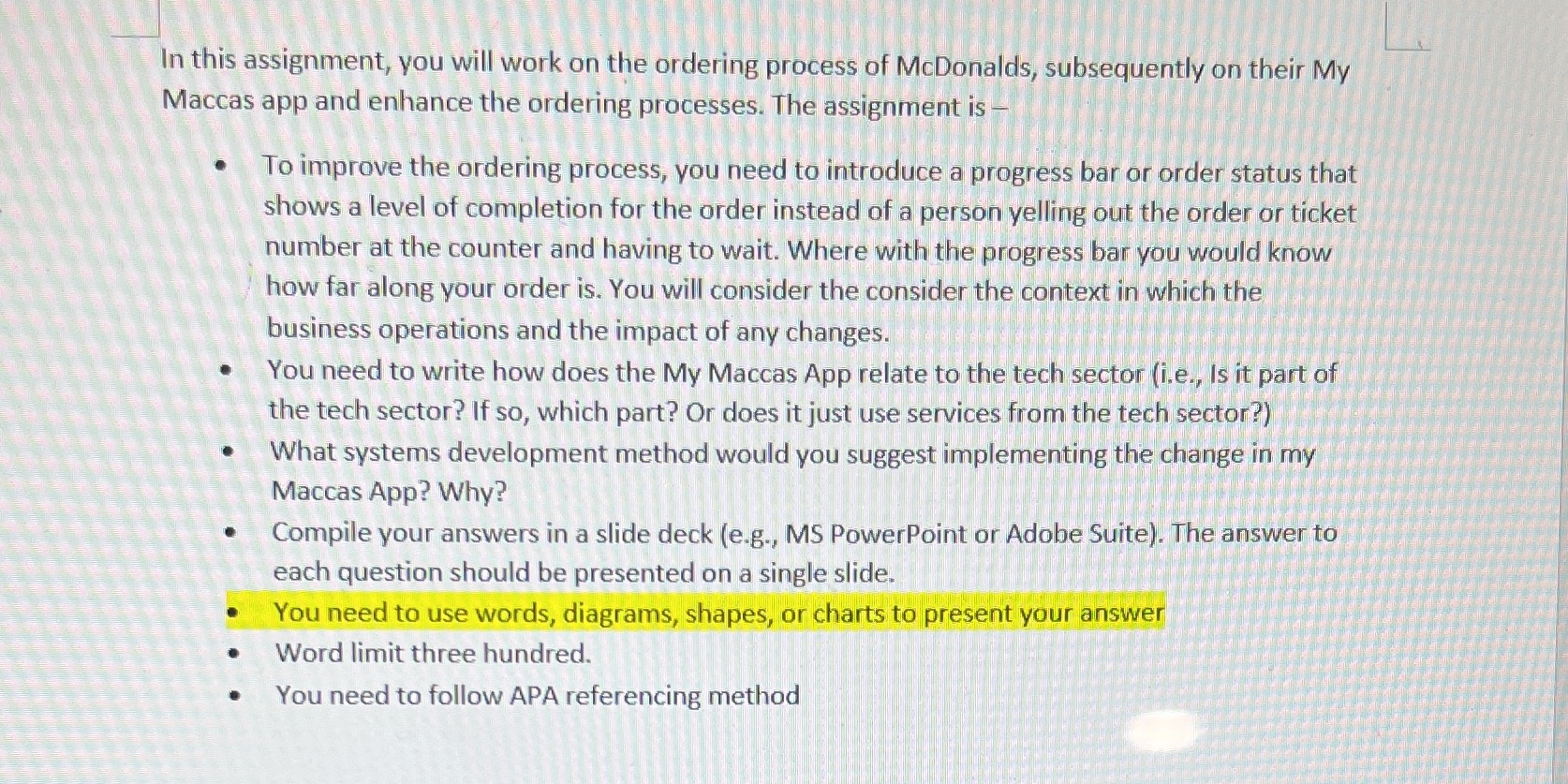  In this assignment, you will work on the ordering process of