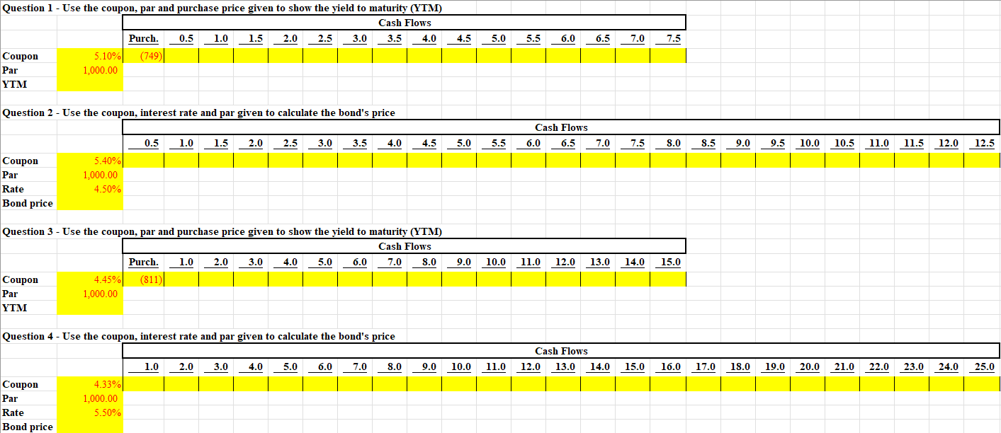 Requesting assistance with this assignment. Please include the formulas in the cells