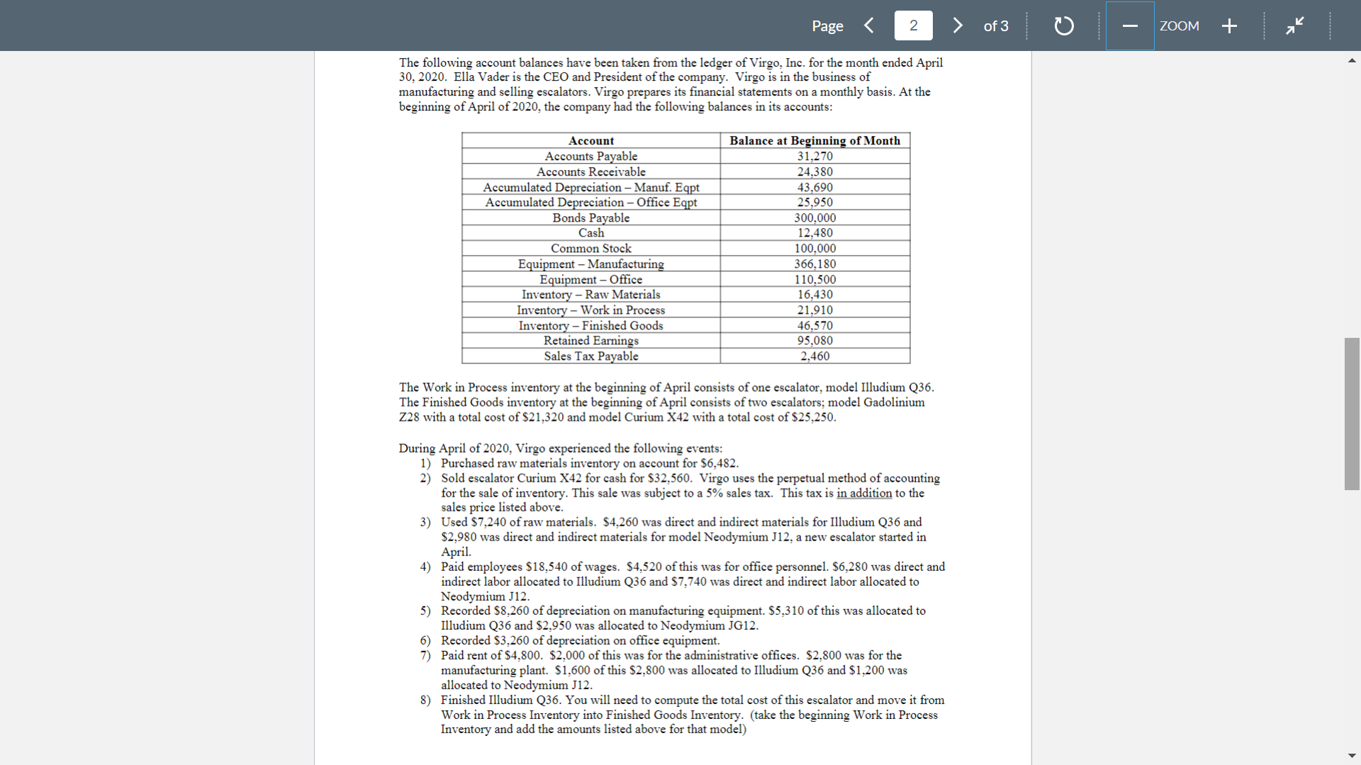 Please help me create a managerial financial statement for the info below,
