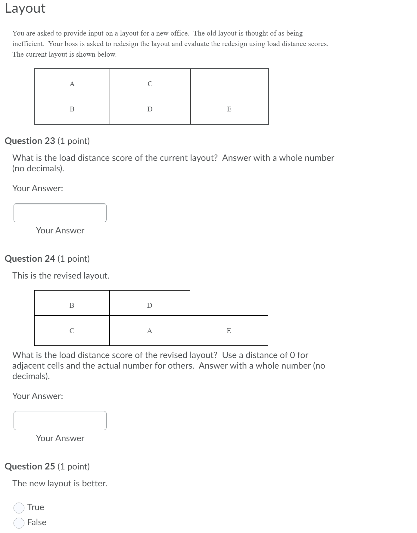 this is 1 question Layout You are asked to provide input on