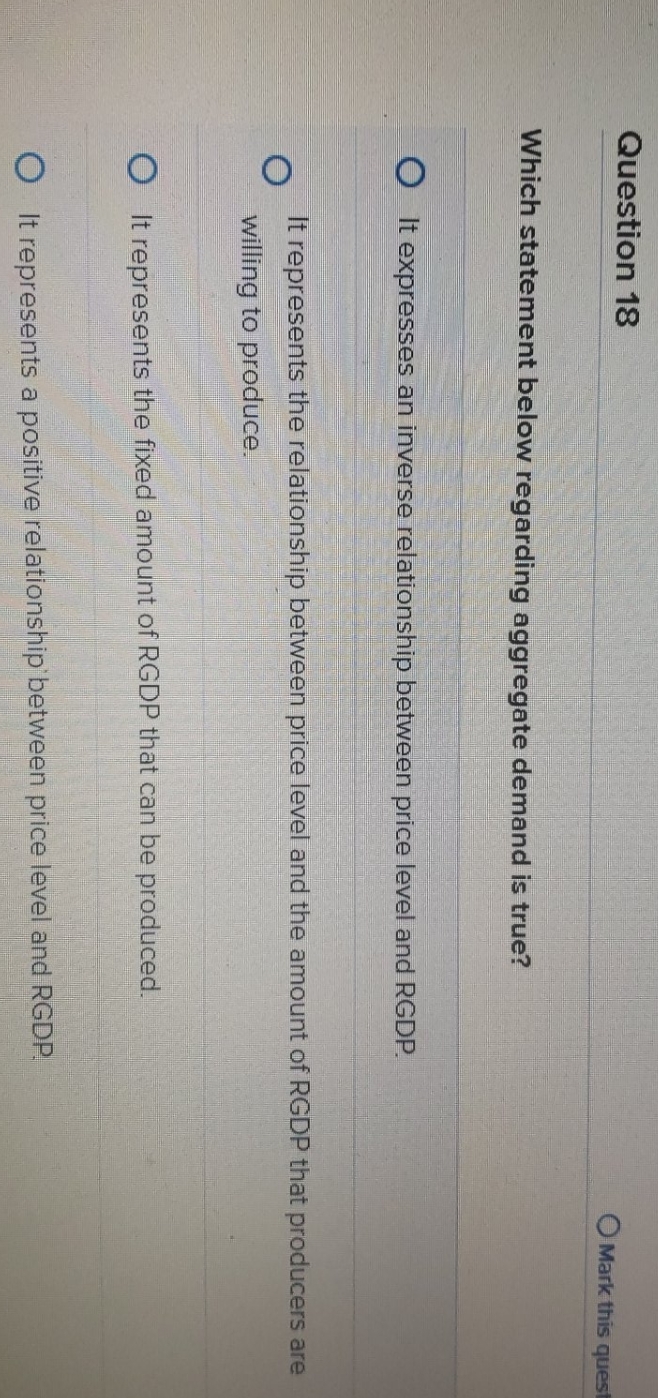 milestone2 Question 18 O Mark this quest Which statement below regarding aggregate